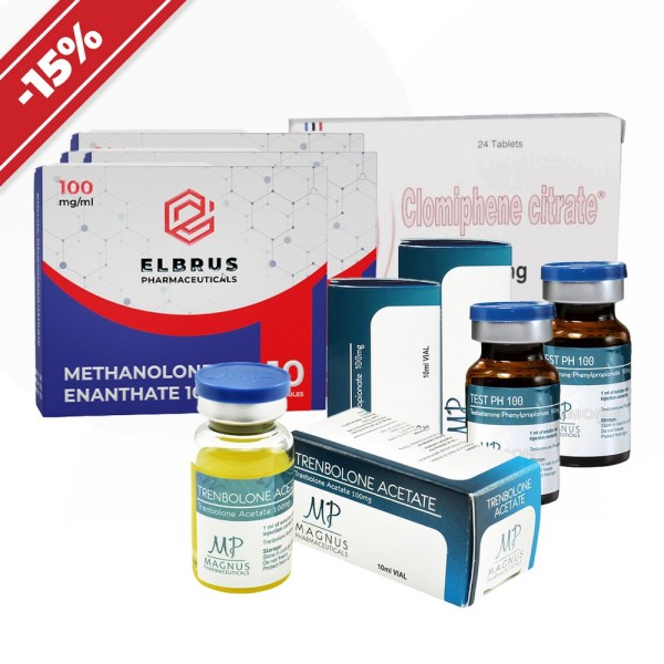 Drying course: experienced [III]. Methenolone enanthate + trenbolone acetate + testosterone phenylpropionate